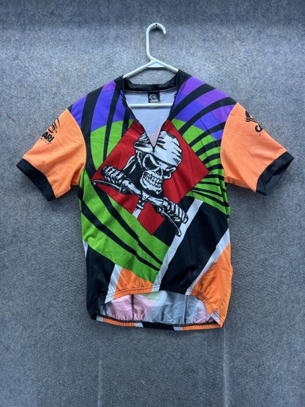 Canari Jersey Mens Medium Multicolor Skull Graphic Short Sleeve Cycling Top